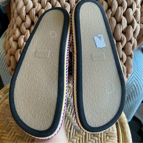 Chloe Rori Sandals Woven Cotton Colourful Slides Slip On Embroidered Rare HTF - Picture 6 of 14